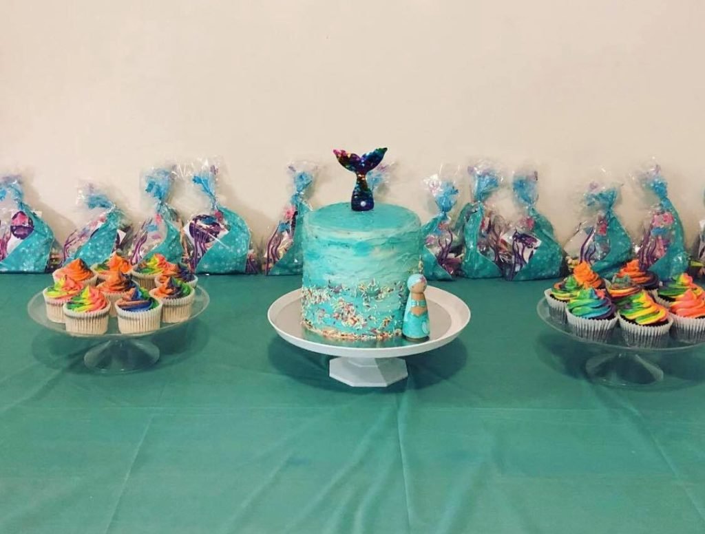 little mermaid kids party cake topper lolly bags