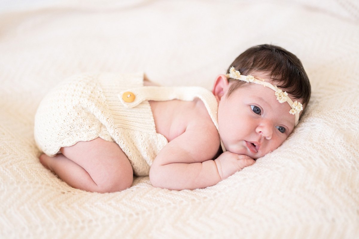 awake newborn baby girl