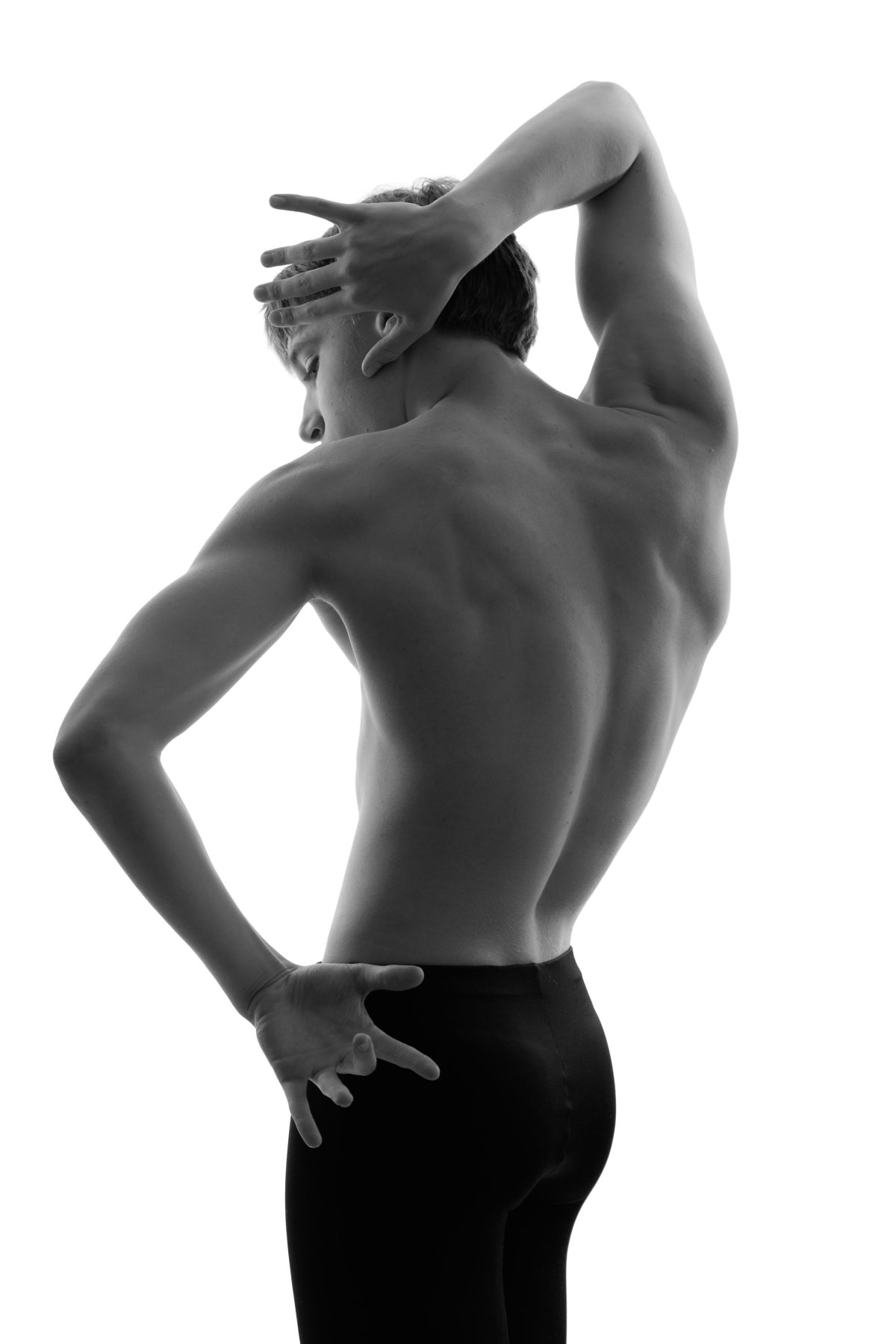 Dance Photographer Sydney - Male Ballet Dancer in Silhouette Physique Pose